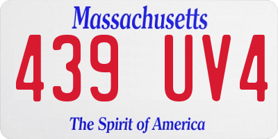 MA license plate 439UV4