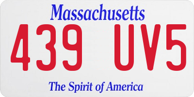 MA license plate 439UV5