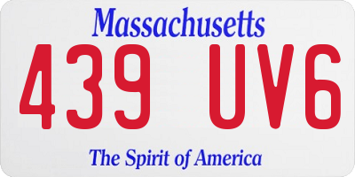 MA license plate 439UV6