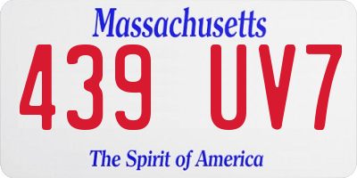 MA license plate 439UV7