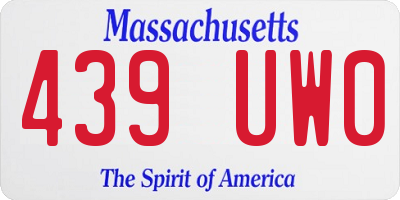 MA license plate 439UW0