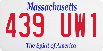 MA license plate 439UW1