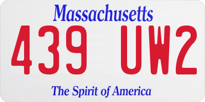 MA license plate 439UW2