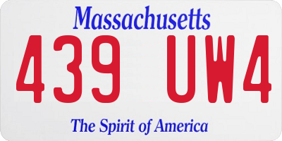 MA license plate 439UW4