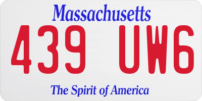 MA license plate 439UW6
