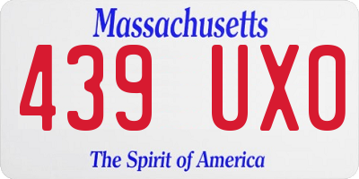 MA license plate 439UX0