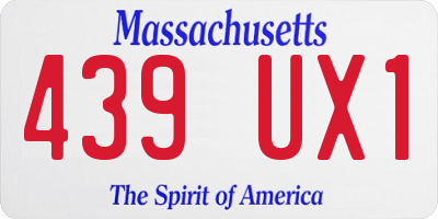 MA license plate 439UX1