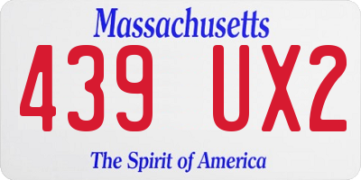 MA license plate 439UX2