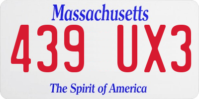 MA license plate 439UX3