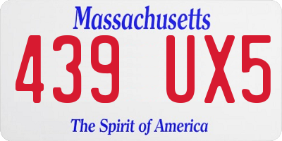 MA license plate 439UX5