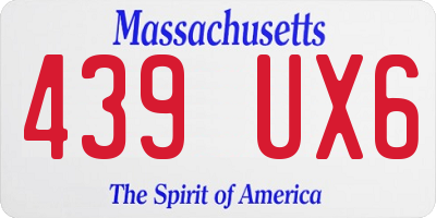 MA license plate 439UX6