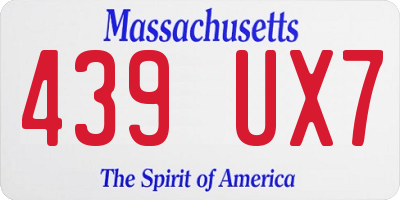 MA license plate 439UX7