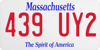 MA license plate 439UY2