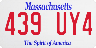 MA license plate 439UY4