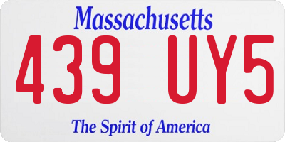 MA license plate 439UY5