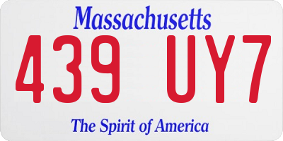 MA license plate 439UY7