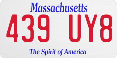 MA license plate 439UY8