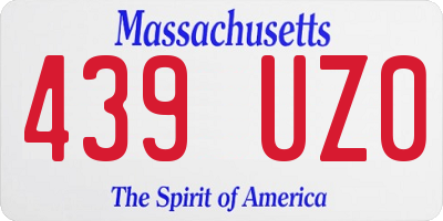 MA license plate 439UZ0