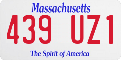 MA license plate 439UZ1