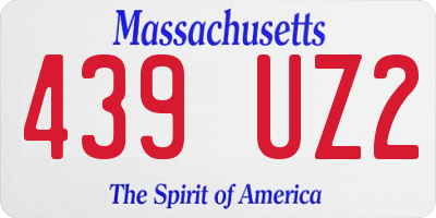 MA license plate 439UZ2