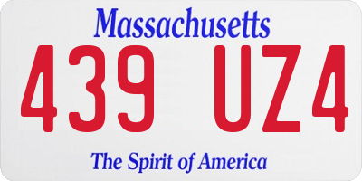 MA license plate 439UZ4