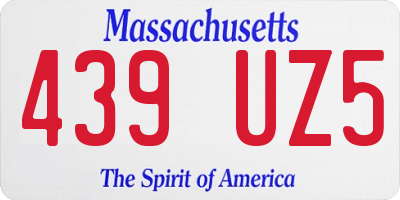 MA license plate 439UZ5