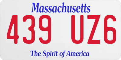 MA license plate 439UZ6