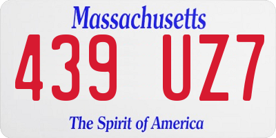 MA license plate 439UZ7