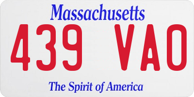 MA license plate 439VA0