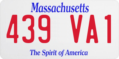 MA license plate 439VA1
