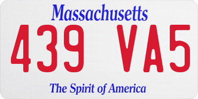 MA license plate 439VA5