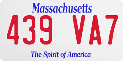 MA license plate 439VA7