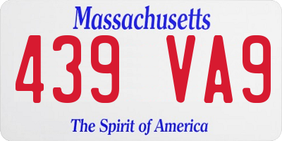MA license plate 439VA9