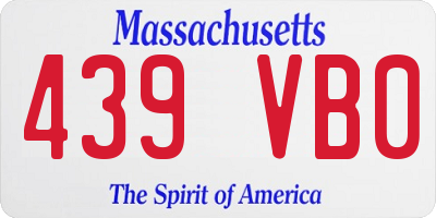 MA license plate 439VB0