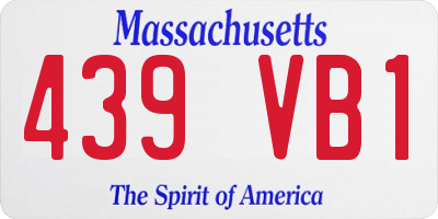 MA license plate 439VB1