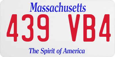 MA license plate 439VB4