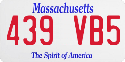 MA license plate 439VB5