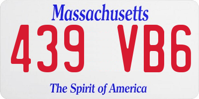 MA license plate 439VB6