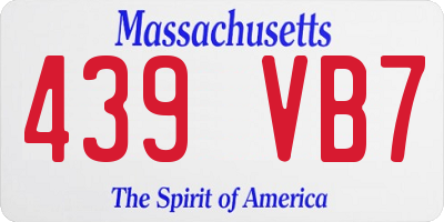 MA license plate 439VB7