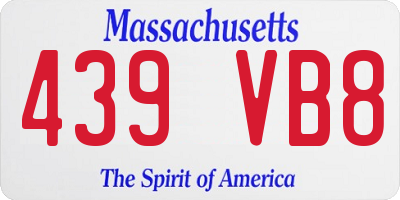MA license plate 439VB8