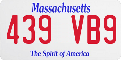 MA license plate 439VB9