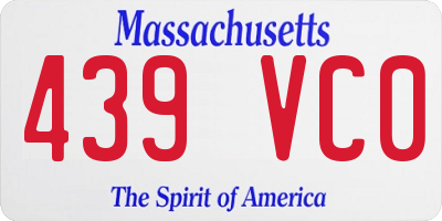 MA license plate 439VC0