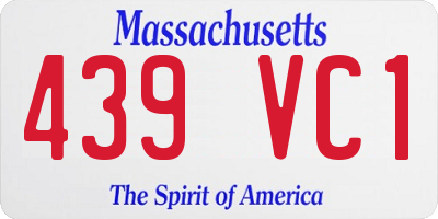 MA license plate 439VC1