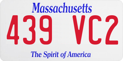 MA license plate 439VC2