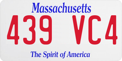 MA license plate 439VC4