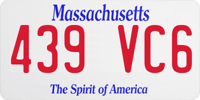 MA license plate 439VC6