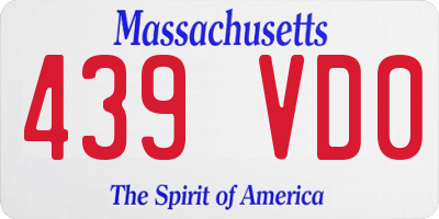 MA license plate 439VD0