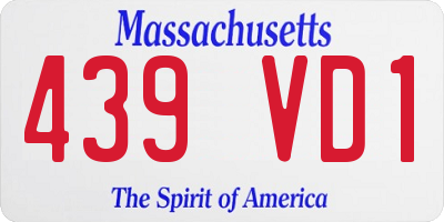 MA license plate 439VD1