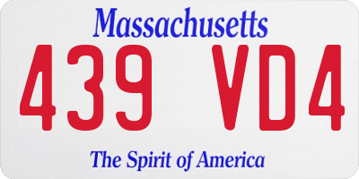 MA license plate 439VD4