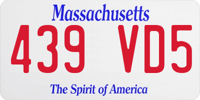 MA license plate 439VD5